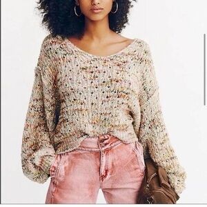 Free People Multicolor V-Neck Sweater